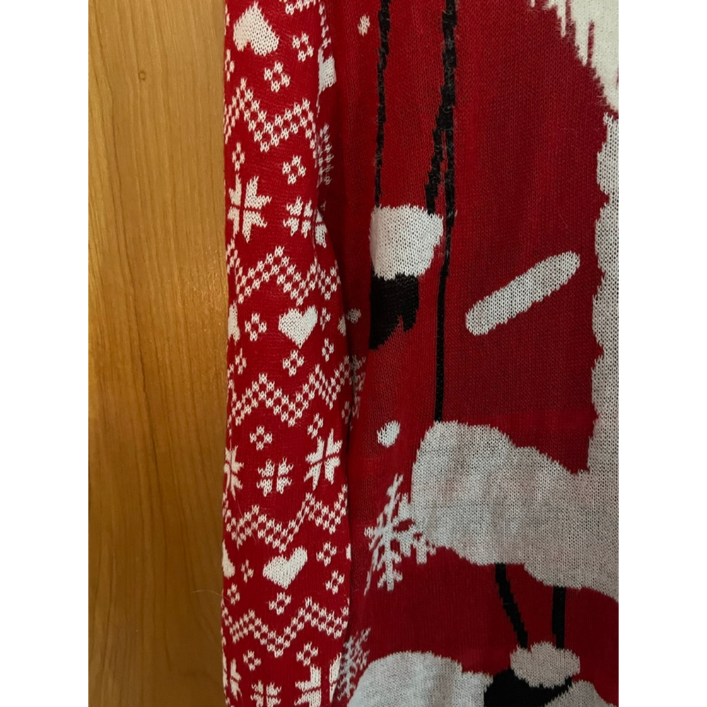 Women's Red & White Santa Ugly Christmas Crew Neck Sweater Size M GUC - Picture 5 of 8